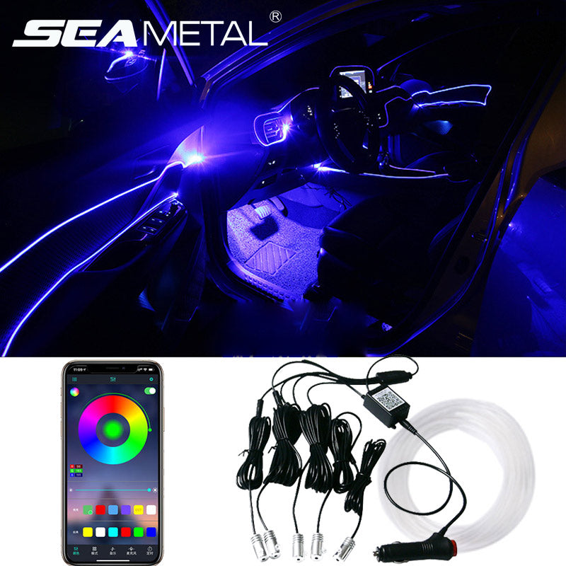 Additional view of fibre optic car ambient lighting kit