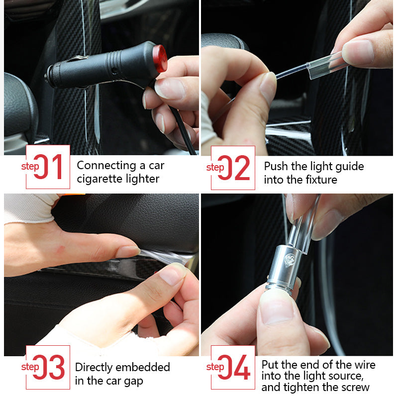 Additional view of fibre optic car ambient lighting kit