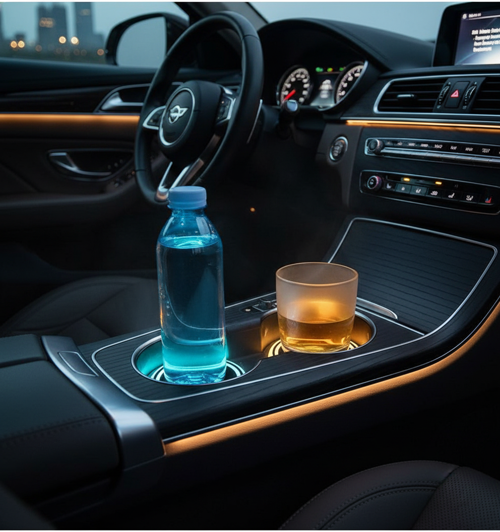 Additional view of LED cup holder coasters