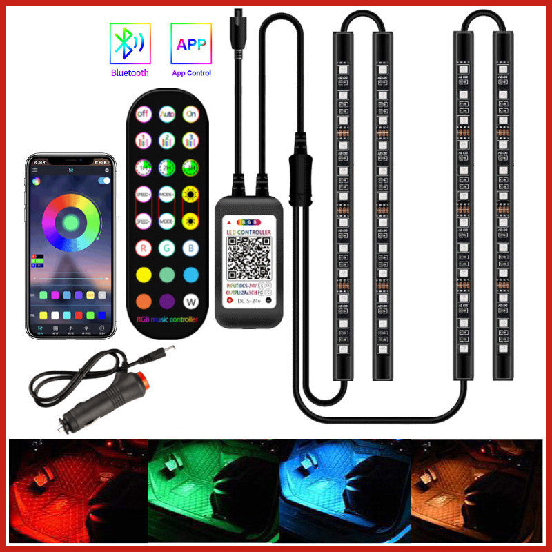 Additional view of music-sync RGB car interior lights