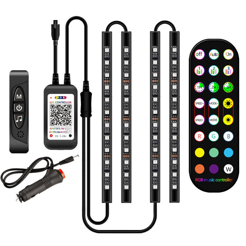 Additional view of music-sync RGB car interior lights