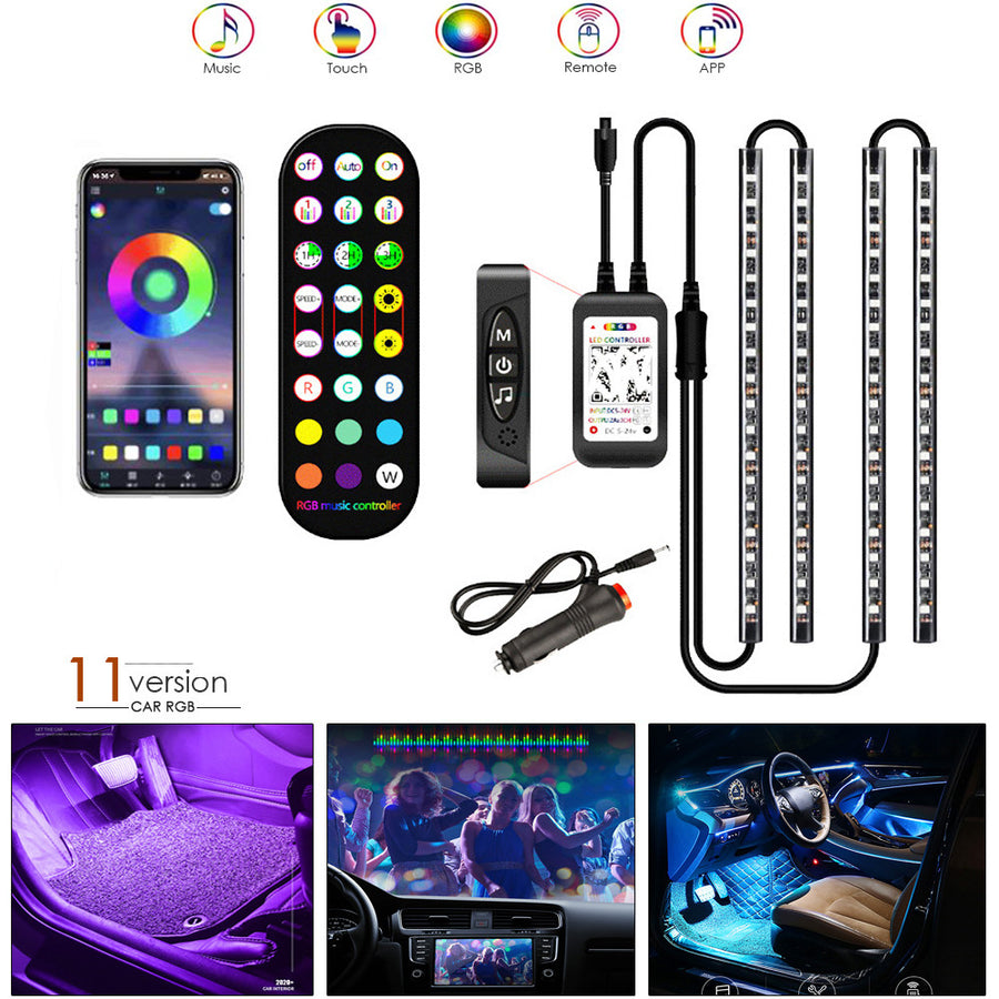 Music-sync RGB car interior lights