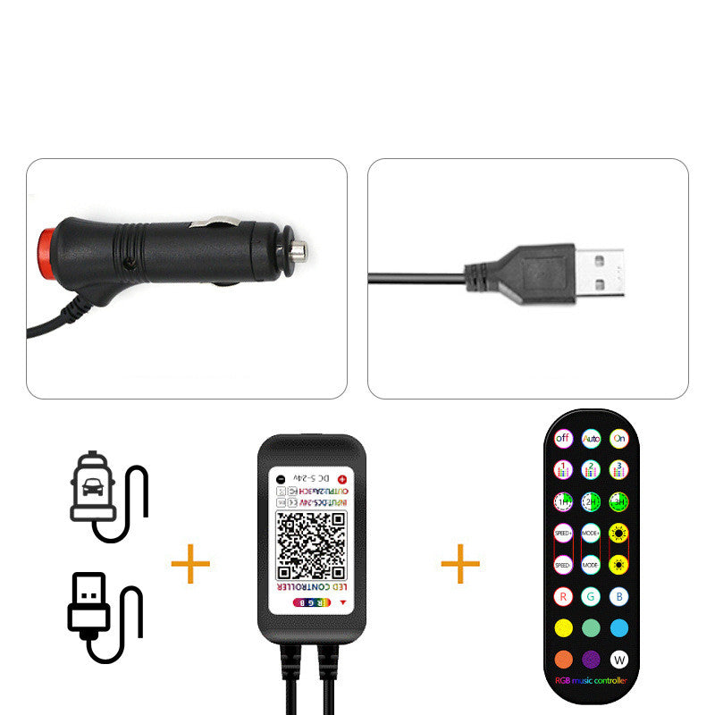 Additional view of music-sync RGB car interior lights